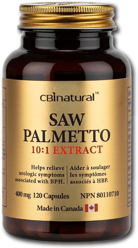 Saw Palmetto 400 mg, 120 Vegan Capsules, Non-GMO, Gluten Free, Herbal Supplement for Men