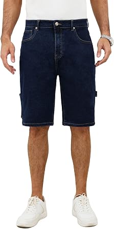 Mens Jean Shorts Cargo Stretch Denim Jorts