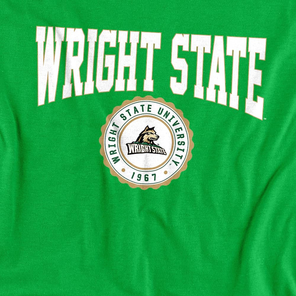 LOGOVISION Wright State University Collegiate Seal Kids T Shirt (4) for Toddler Boys and Girls, Kelly Green