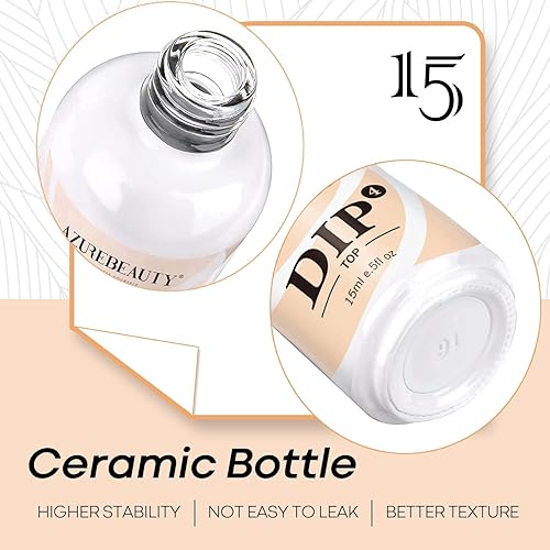 Miniatura 6 de AZUREBEAUTY Juego de 4 + 4 unidades de polvo de inmersión líquido de 0.5 onzas líquidas, con capa base, activador, protector de brochas, polvo de