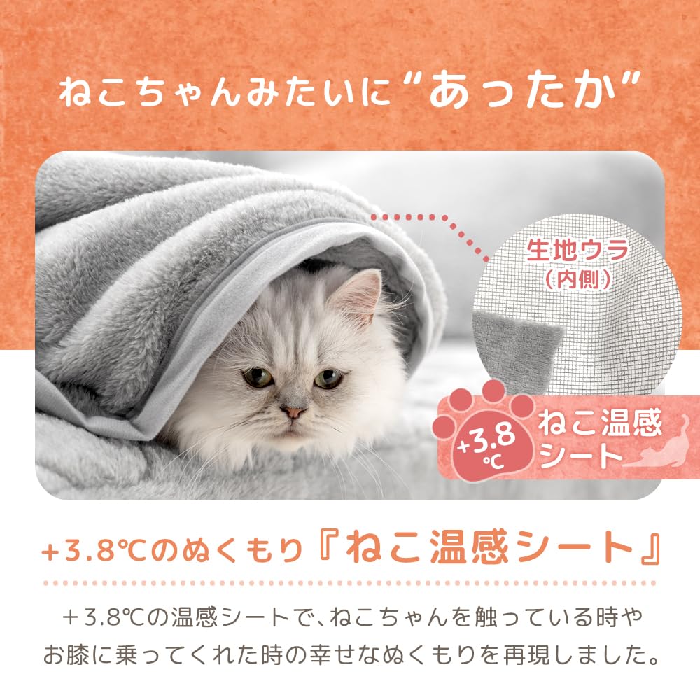 Amazon｜タンスのゲン もはや、ねこ。毛布 2枚合わせ セミダブル ＋3.8