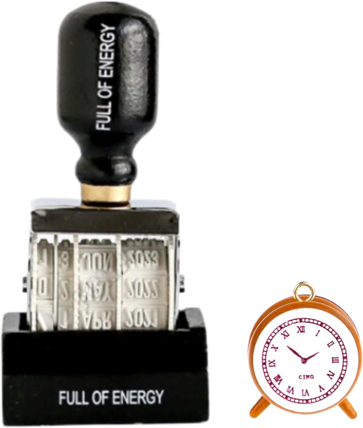 Heizi 日付 スタンプ かわいい 日付印 トラベラーズノート 手帳 スケジュール 回転印 時計スタンプ 付き