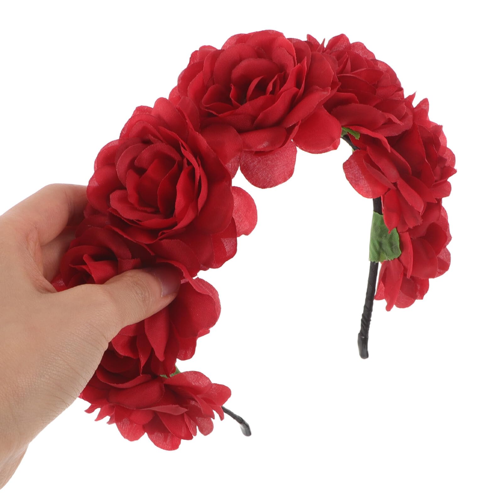 Diadema Novia Floral de Metal y Tela, 3 Piezas para Boda