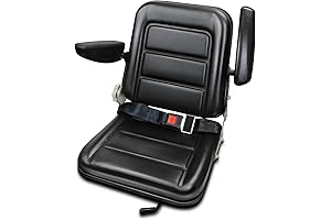 Universal Tractor Seat Folding PVC Black Seat for Lawn Mover Excavator Tractor...