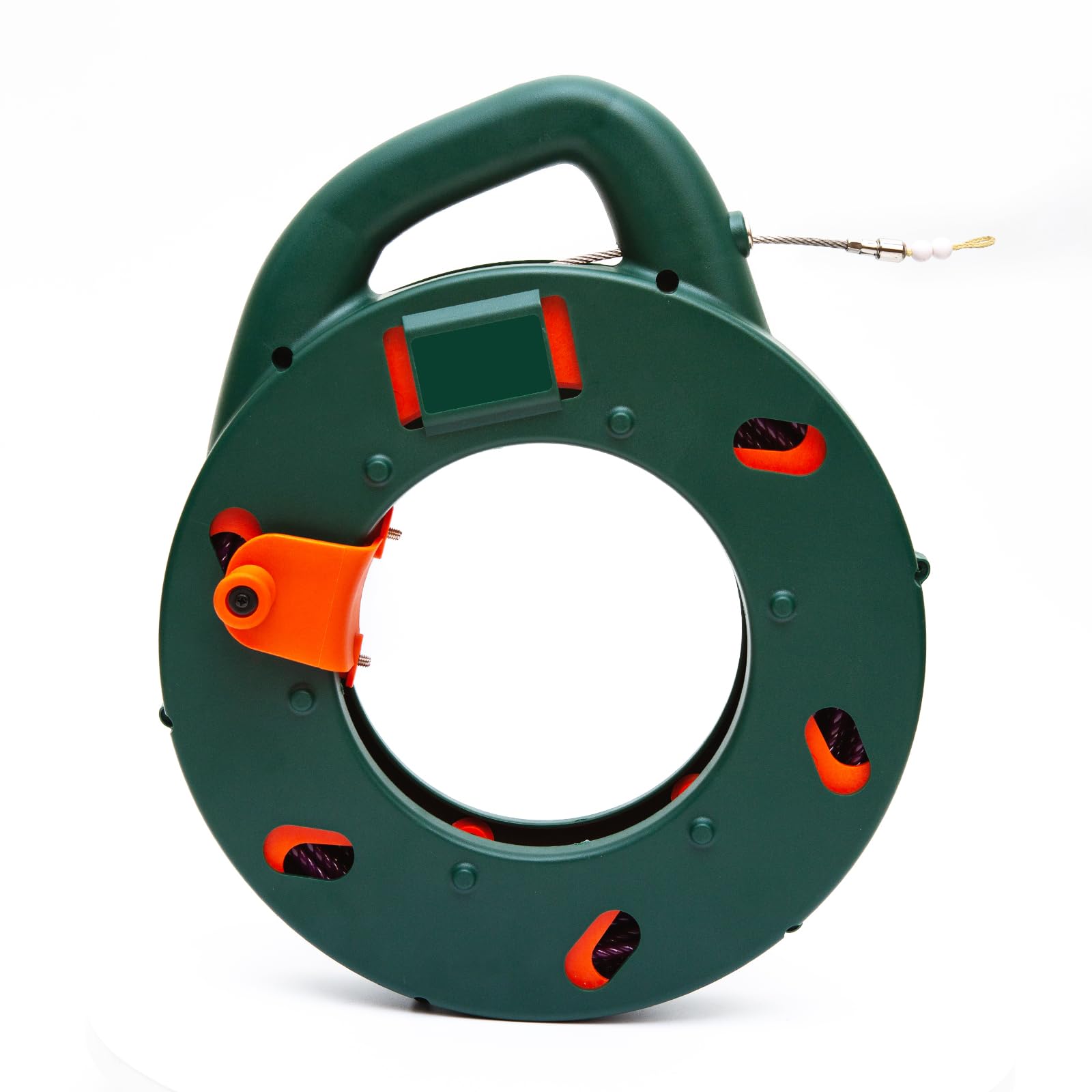 IRSCorp Fish Tape Wire Puller with Belt 100ft Electrical Fish Tape Reel PPTA Wires with Guide Spring Fish Tape Winding Case Fixed on The Waist Dia 6.0mm