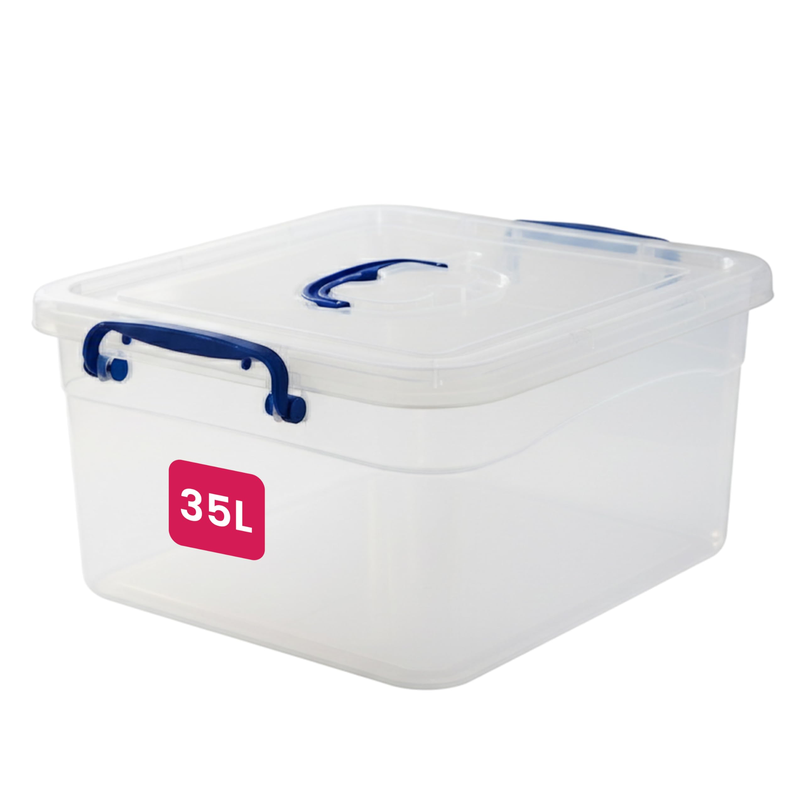 STL 35L Storage Boxes with Lids, Clip-Lock Lid, Stackable Clear Plastic Storage Containers With Lid For Home, Kitchen, Moving, Garage & Office — image 1