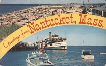 Nantucket, Mass. Beach, Boats & Passenger Ship Nantucket, Massachusetts MA Original Postcard