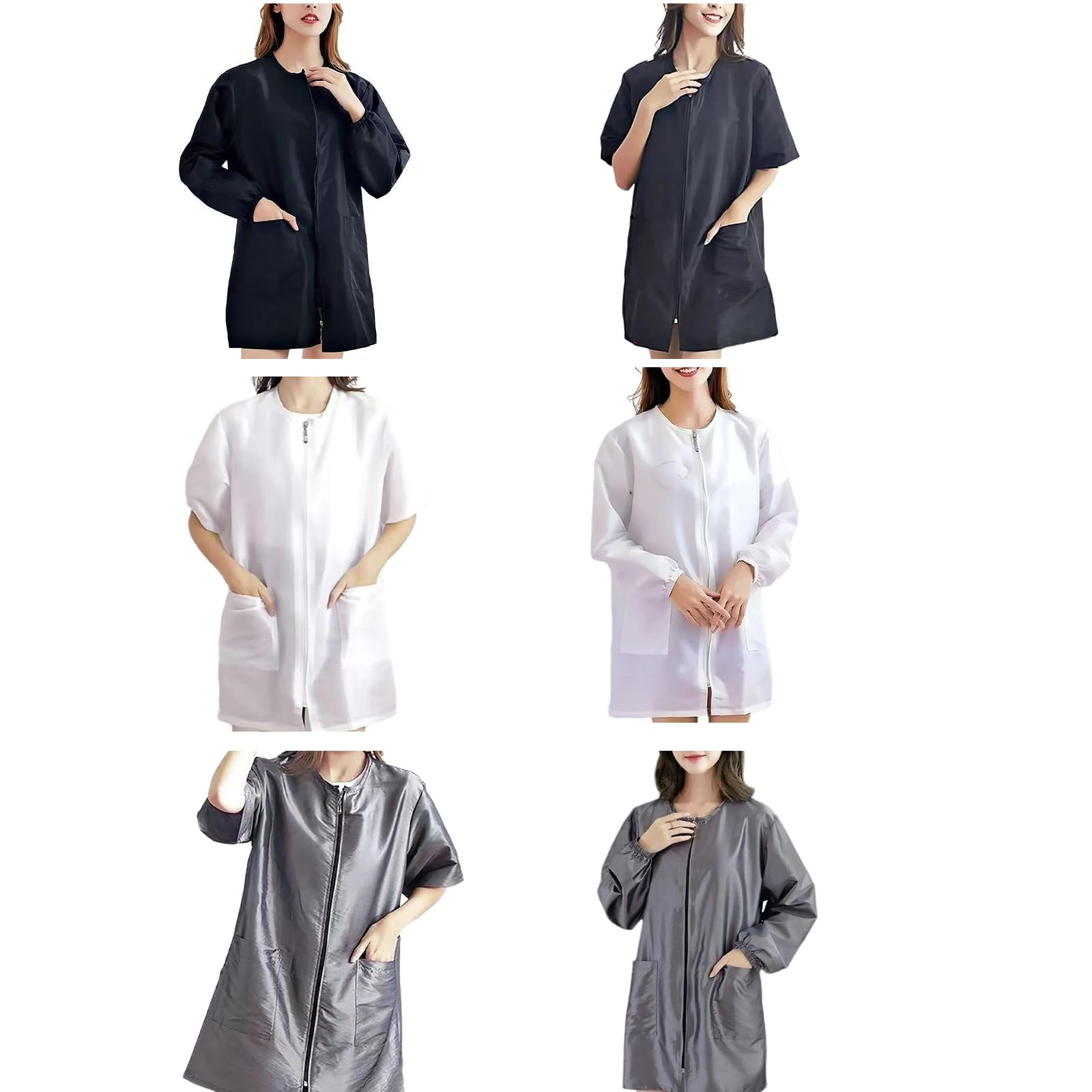 Tablier De Coiffure Anti-poils Manteau Travail À Manches Courtes/longues Avec Poche Pour Salons Et Animaleries Manteau Travail Coiffure Blouse Coiffeur