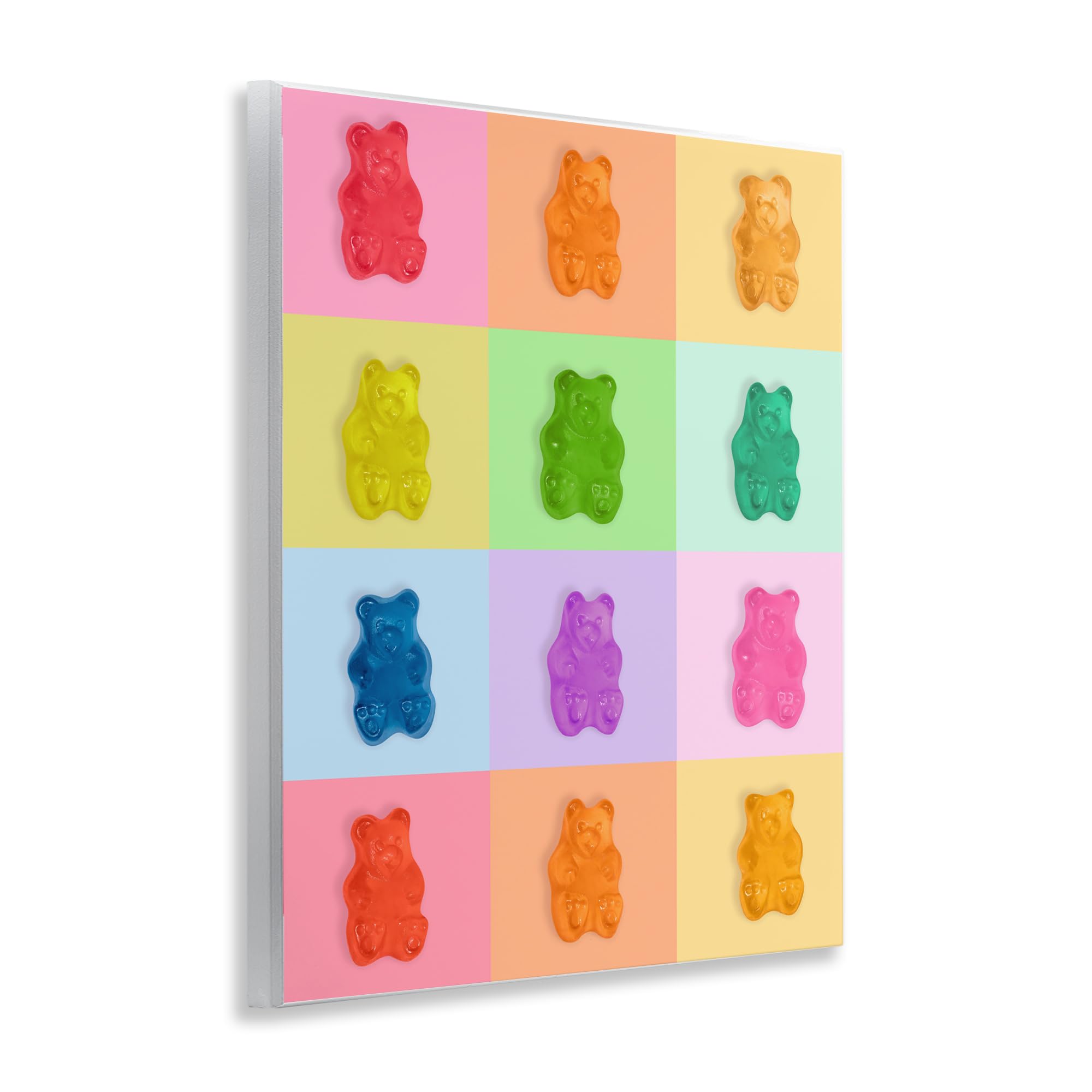 Placa de pared con diseño de oso de gomitas de arcoíris, 27,9 x 35,5 cm