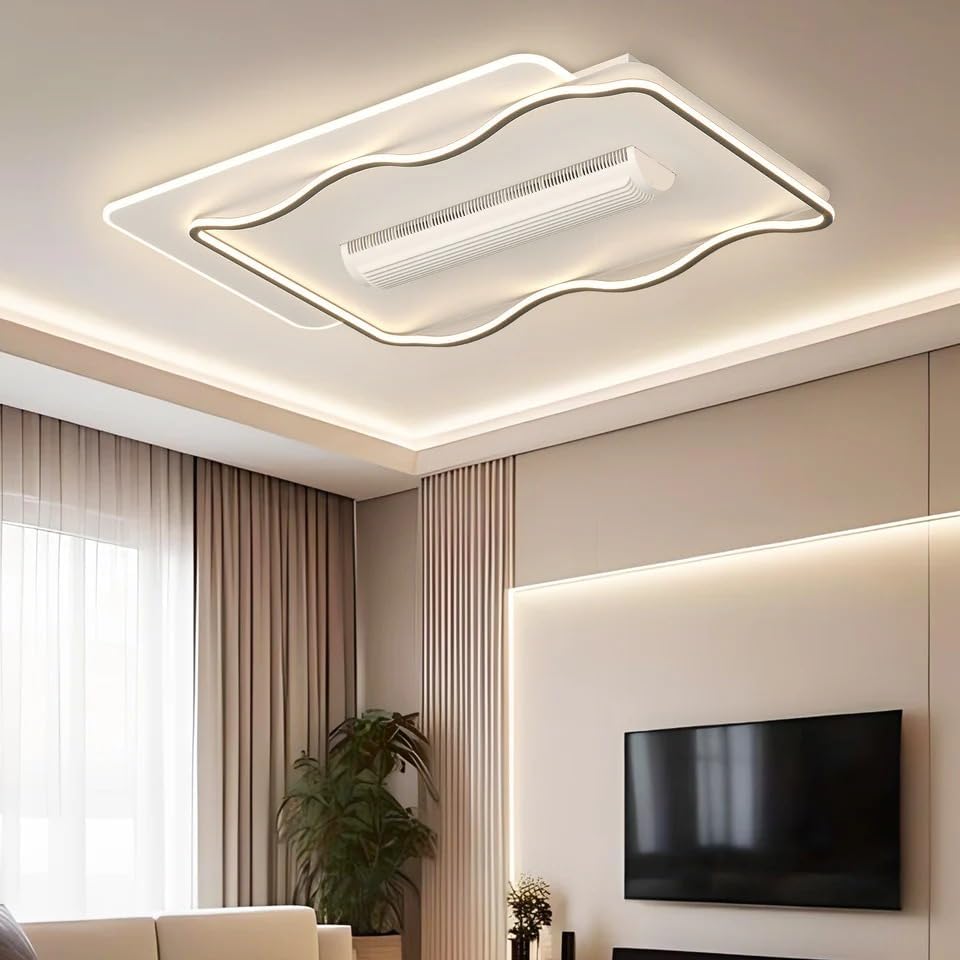 Image of Smartway - Alonso Modern|Living Room| Dining| Bedroom Ceiling Fan Chandelier BLDC Noiseless Motor | Auto Rotatable Blower Fan 3 Color Mode (Warm Cold & Natural White) Remote & App