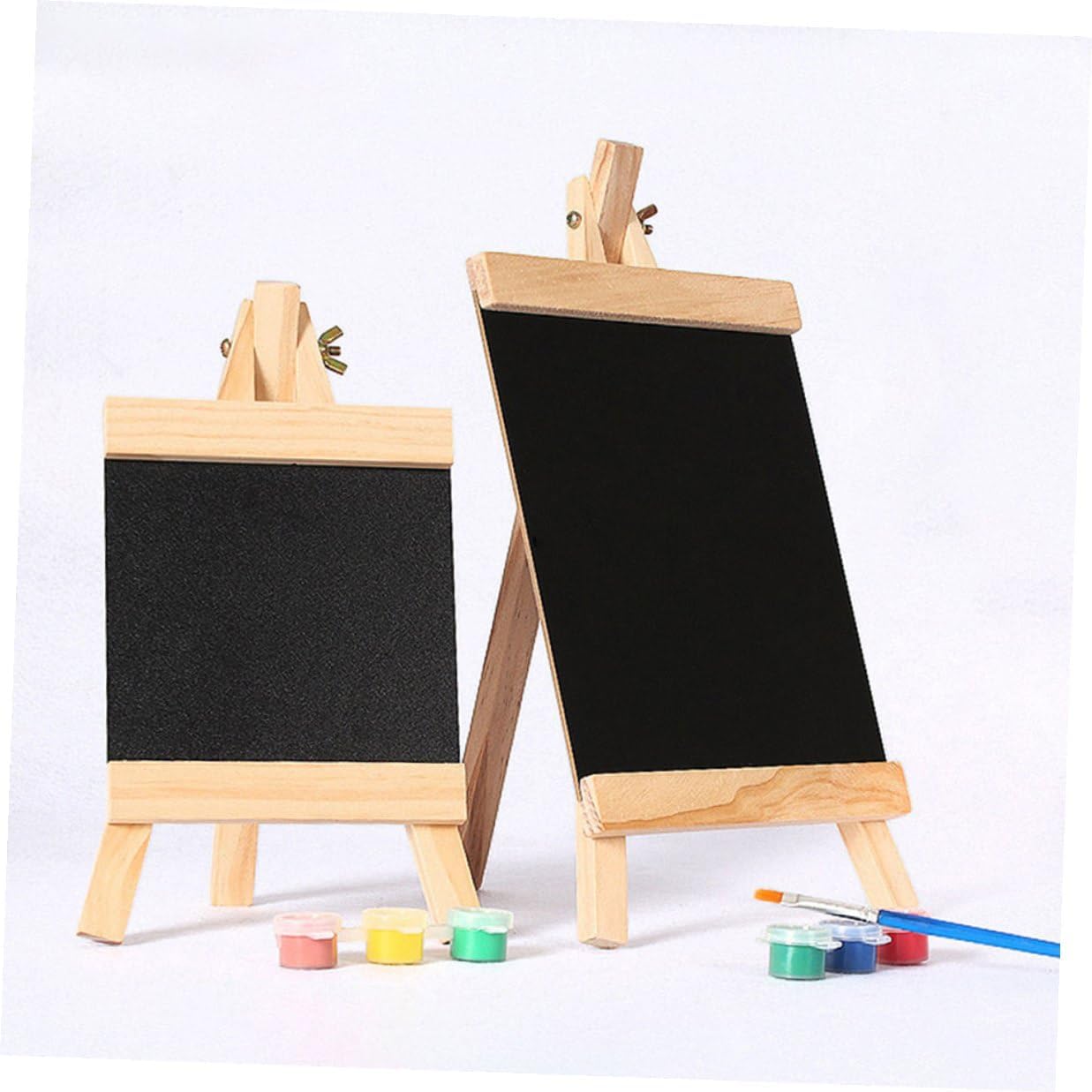 Wakauto 2Pcs Rustic Wooden Tabletop Chalkboard Signs Erasable Reusable Menu Boards for Kitchen Smooth Writable Surface Compact Lightweight Decorative Bulletin Display