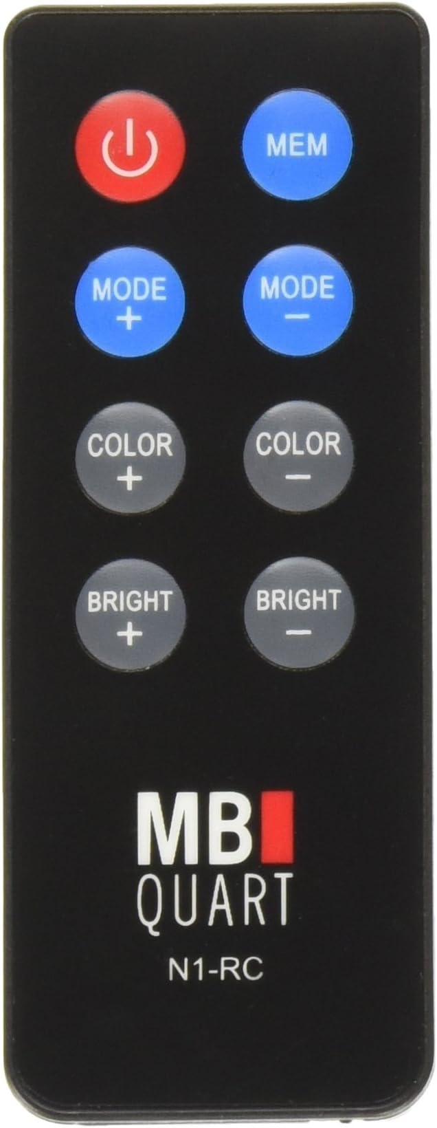 MB QUART N1-RC Wireless RF LED Light Remote Control (Black) - For Select MB Quart Marine and Power Sports Speakers, Marine Certified, Remote LCD Display