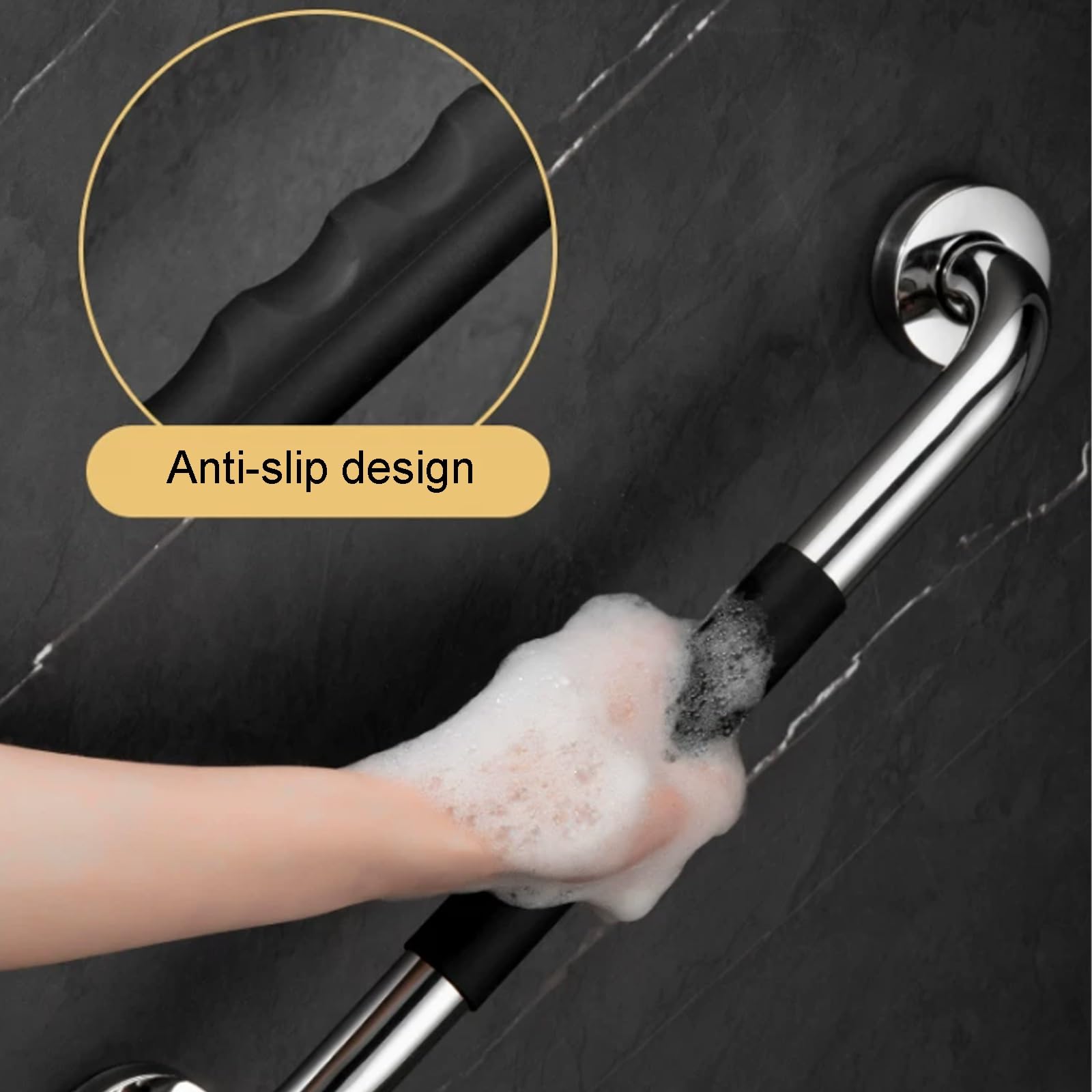 Paquete De 2 Barras De Apoyo Antideslizantes para Ducha, Pasamanos para Personas Mayores, Asa De Equilibrio para Inodoro Y Bañera(40cm)