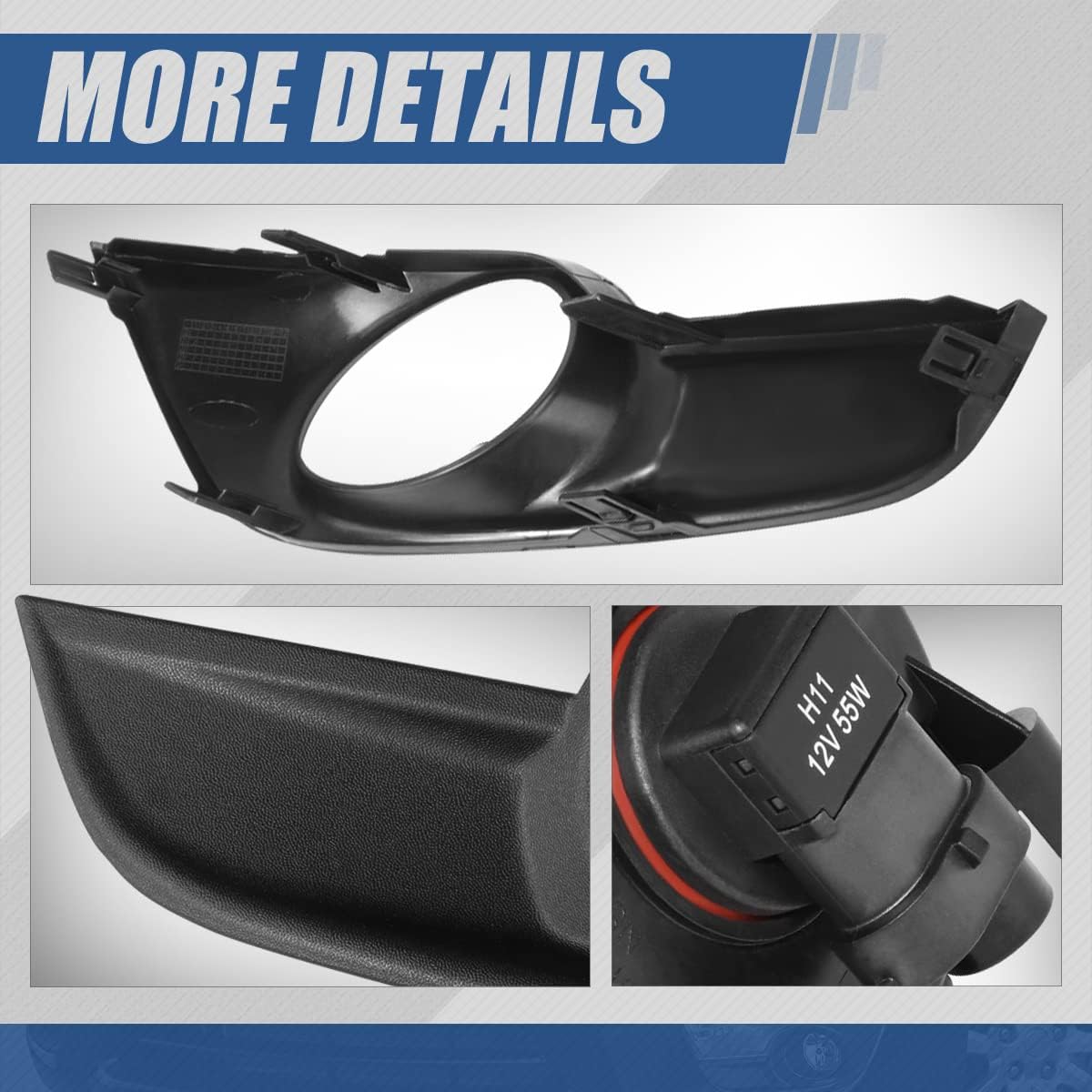 Auto Dynasty Fog lights Compatible with 2013-2015 Nissan Altima, Front Bumper Driving Fog Light Lamps with Bezels Cover, Driver and Passenger Side, Chrome Housing Clear Lens