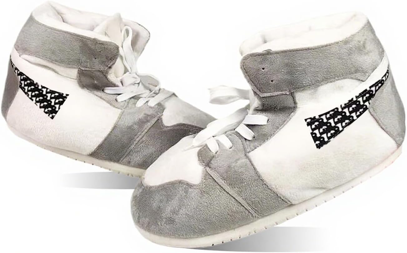 MOLERFO High Top Sneaker Slippers Unisex One-Size Ultra Comfy and Cozy House Fluffy Jordan Like Slippers for Men and Women - Image 4