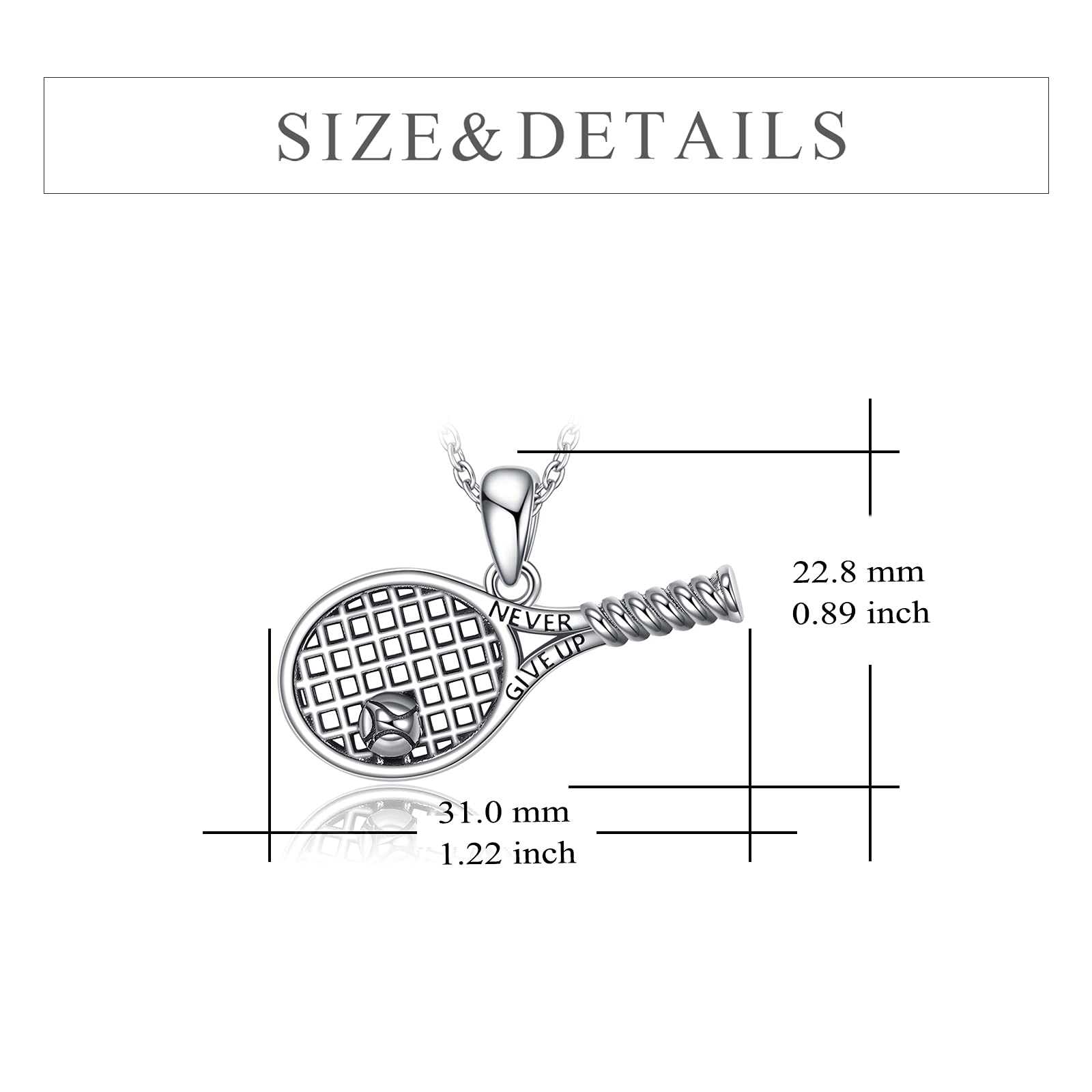 YFN joyas tenis plata de ley raqueta de tenis collar colgante/pulsera/pendiente regalo para mujer hombre niña niño