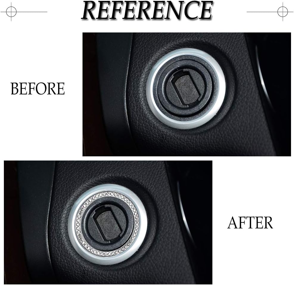 1797 Compatible Ignition Button Cap for Mercedes Benz Accessories Parts Bling Start Stop Engine Covers Decals Interior Decorations W204 W212 W213 W222 W218 C E GLK Class AMG Men Women Crystal Silver