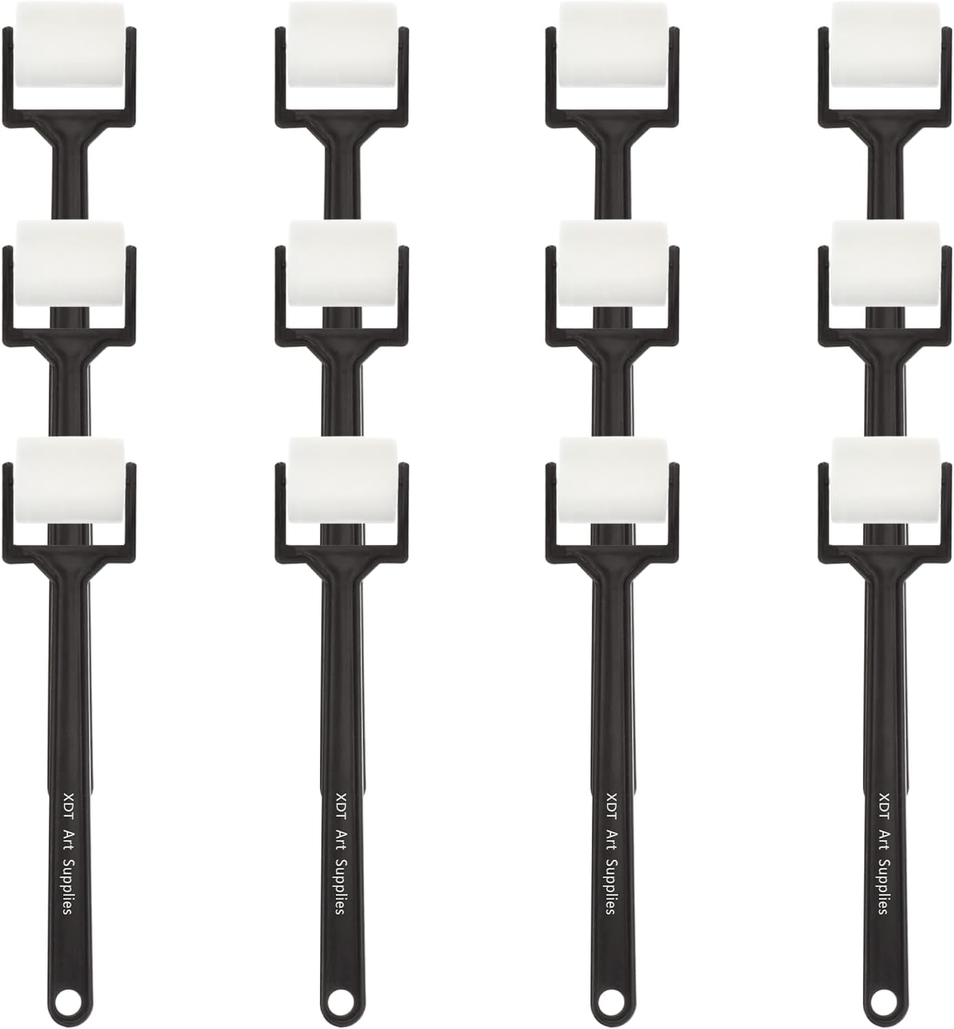 XDT 1Inch Foam Roller & Sponge Roller 12Pcs Set – Multi-Purpose Paint Rollers for Painting, Staining & Crafting – Small Foam Paint Rollers Tools