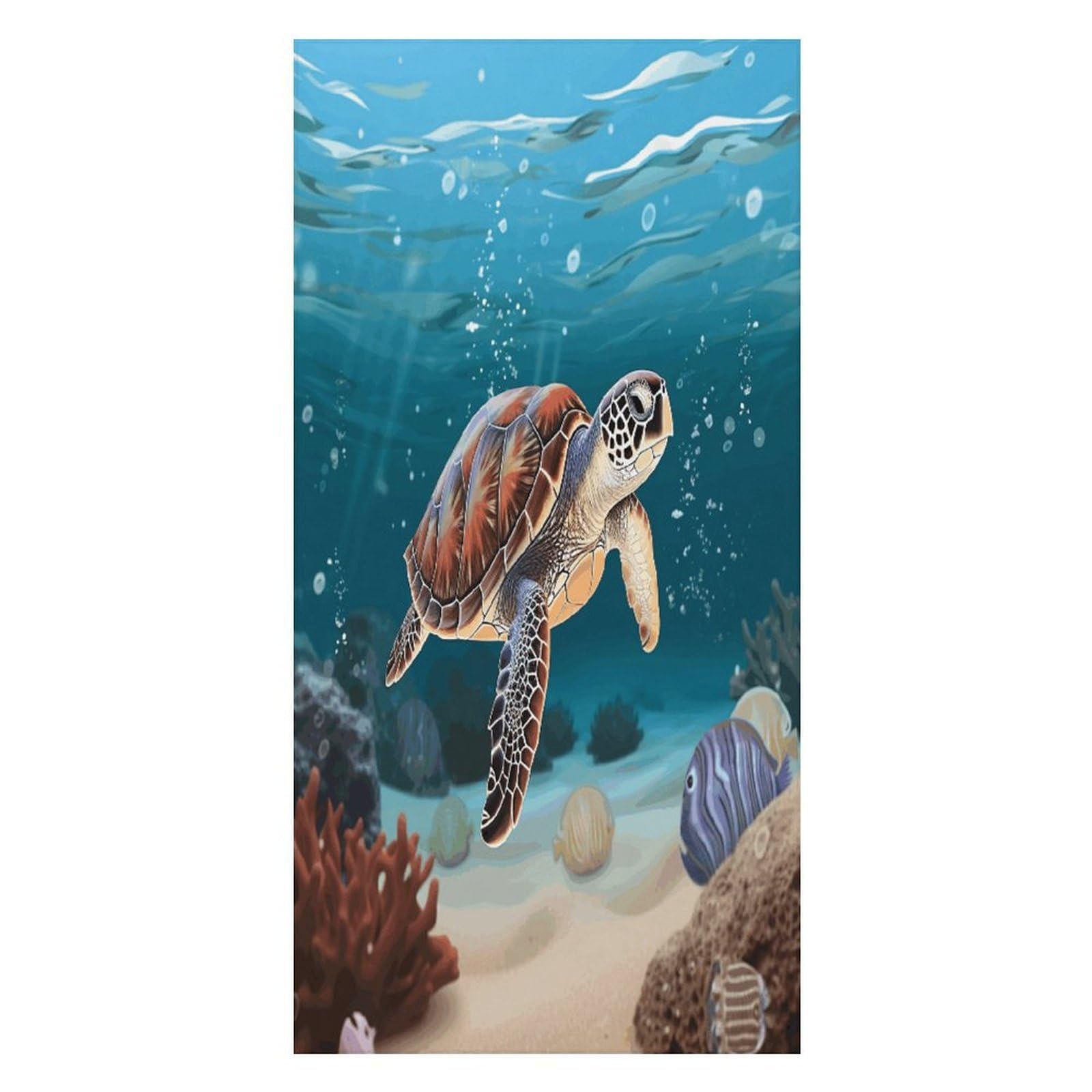 Adfgyerh Unisex Style Sea Turtle Swimming Bath Towels Beach Towel Lightweight Quick Dry, Bath Towel For Travel Sports Pool Swimming Bath Camping Yoga Adults160x80cm