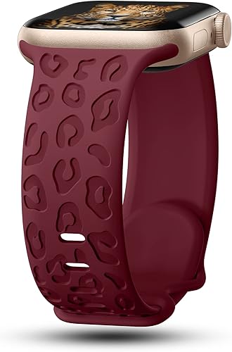 CreateGreat Correas grabadas compatibles con Apple Watch Band de 1.772 pulgadas, 1.732 pulgadas, 1.654 pulgadas, 1.614 pulgadas, 1.575 pulgadas,