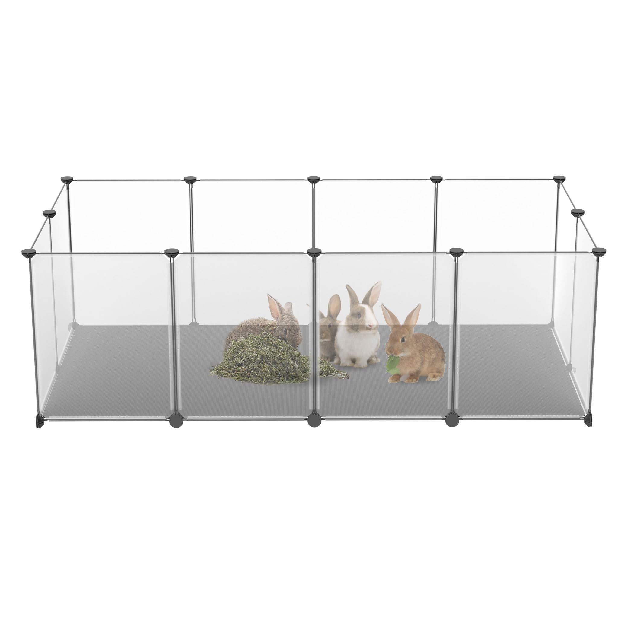 FIVMEN Recinzione libera per conigli 143x73x46 cm 12 piastre plastica esterni