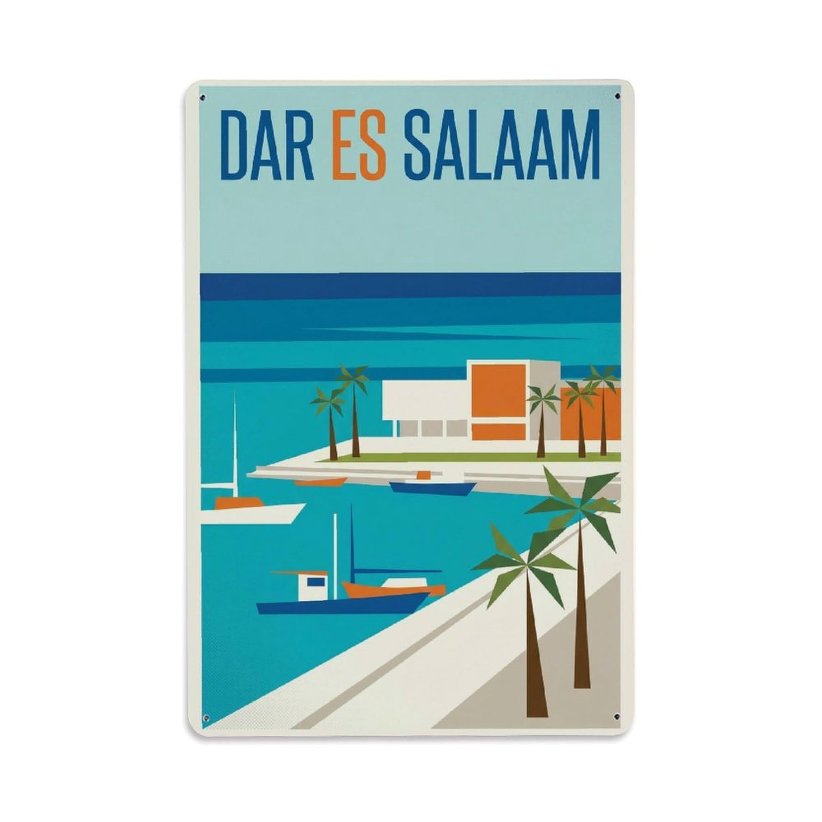Gead 8X12inch Style Vintage Travel Tanzania Dar Es Salaam Metal Tin Sign