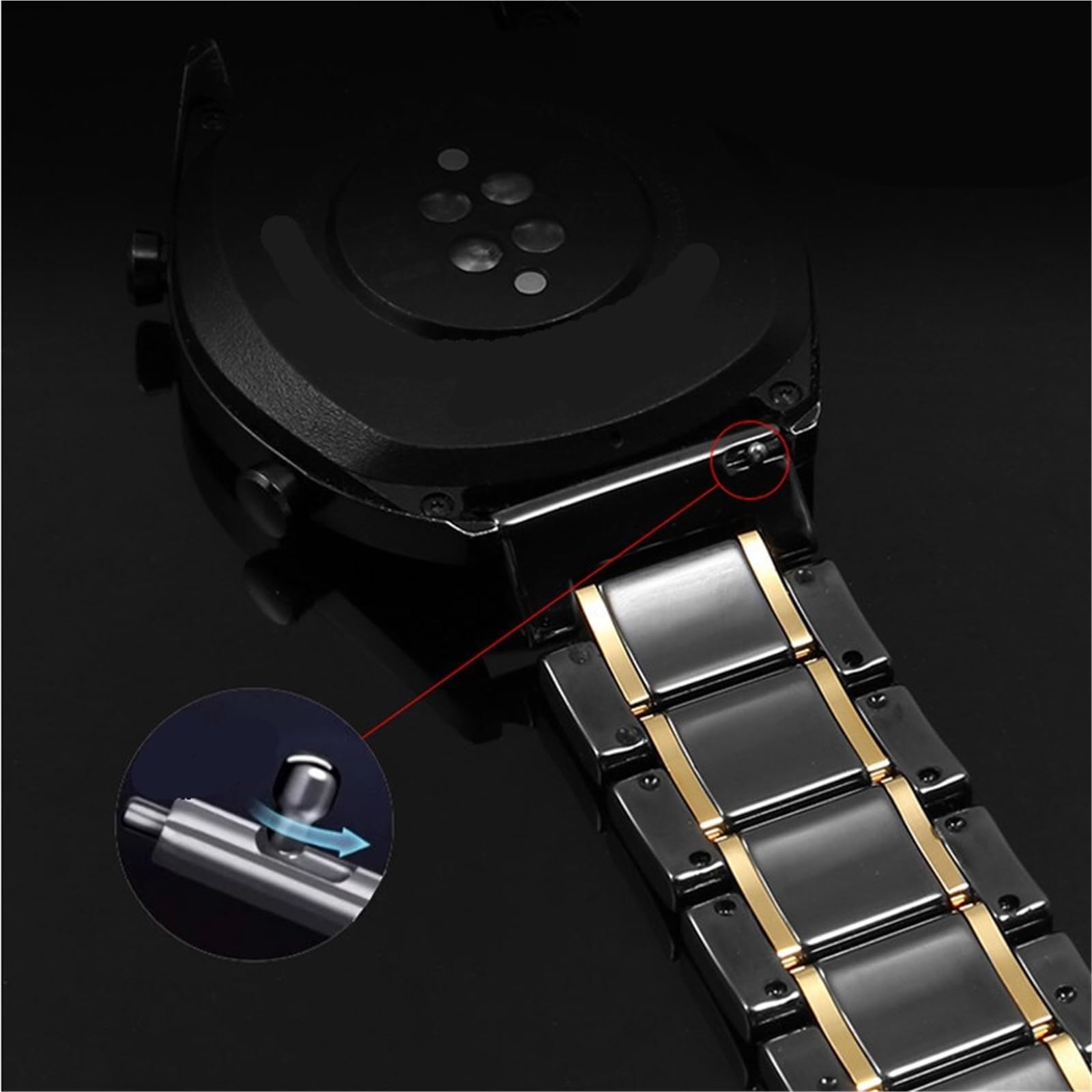 Cinturino for orologio in ceramica nero a sgancio rapido con fibbia pieghevole in acciaio inossidabile 14mm 16mm 18mm 20mm Accessori di ricambio moda