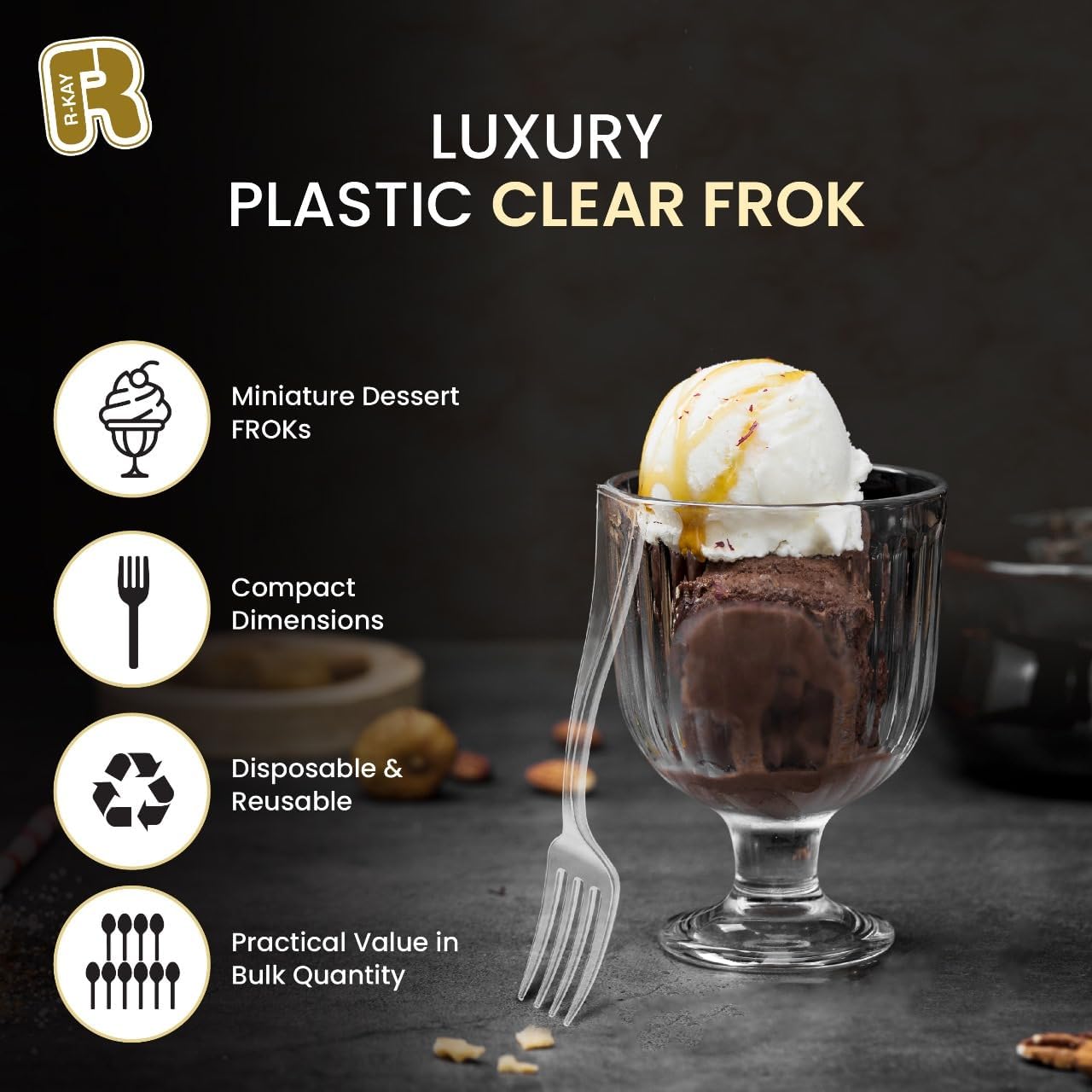 100 Pack Clear Mini Forks - 4 Inch Plastic Dessert Forks - Heavy duty Mini Forks For Appetizers, Tastings, Cocktails, Dessert Cups, BPA Free Small Clear Forks