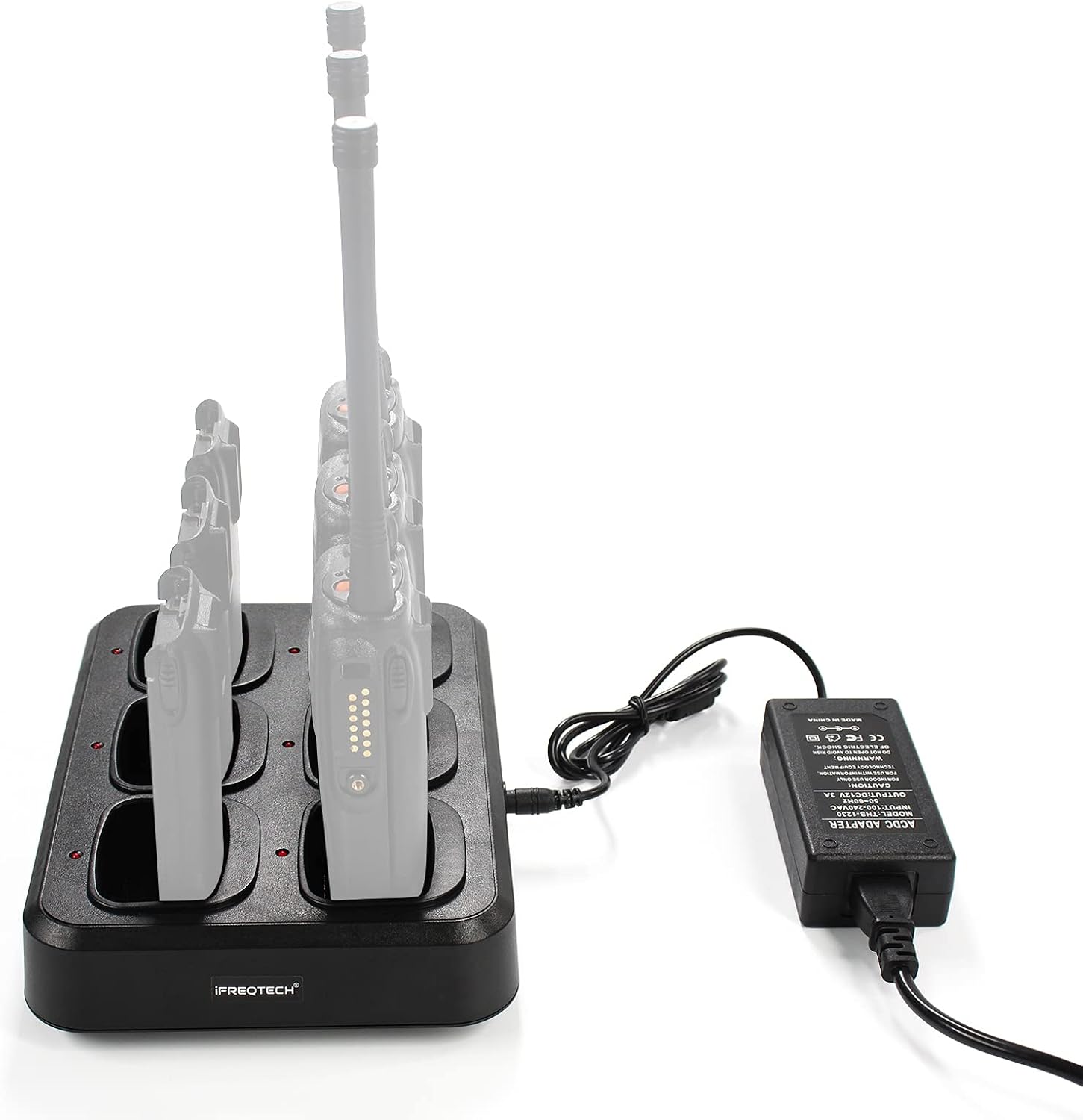 Six-Way Charger Multi Unit Charger for Motorola Radio HT750 HT1250 PR860 EX500 MTX950 HT1250 PRO7150 JMNN4023 JMNN4024 WPLN4107 Walkie Talkie and Battery(1 Pack)