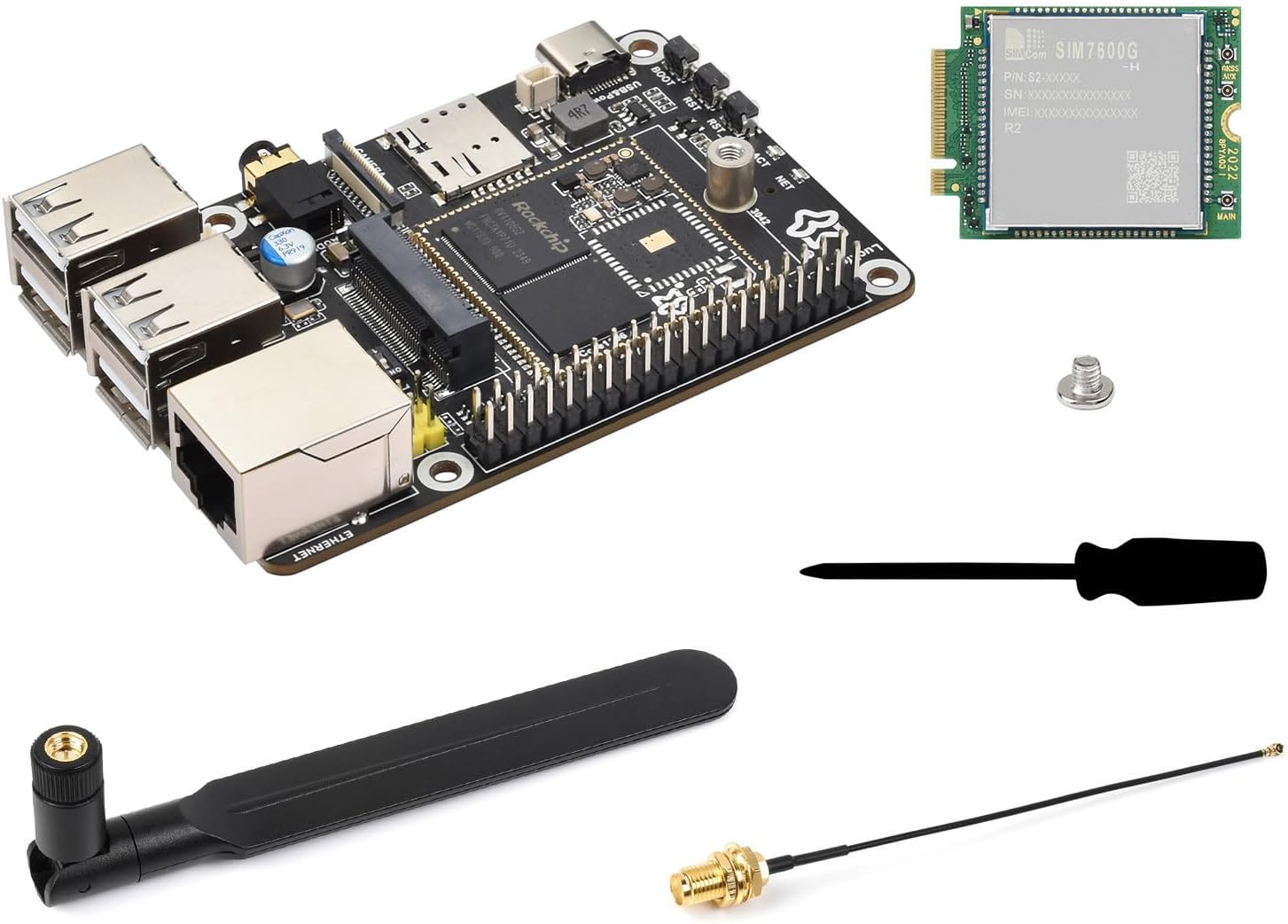 Luckfox Pico Pi Linux Micro Dev Board,Core1106, 8GB eMMC, Intelligent Encoding Support, Built-in ISP3.2, Up to 5MP Image Processing, with 4G Module, RV1106G2