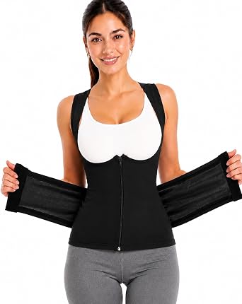 Kad n Termal Sauna Neopren Korsesi Terletici Bel  nceltici Fermuarl  V cut  ekillendirici Spor Korse