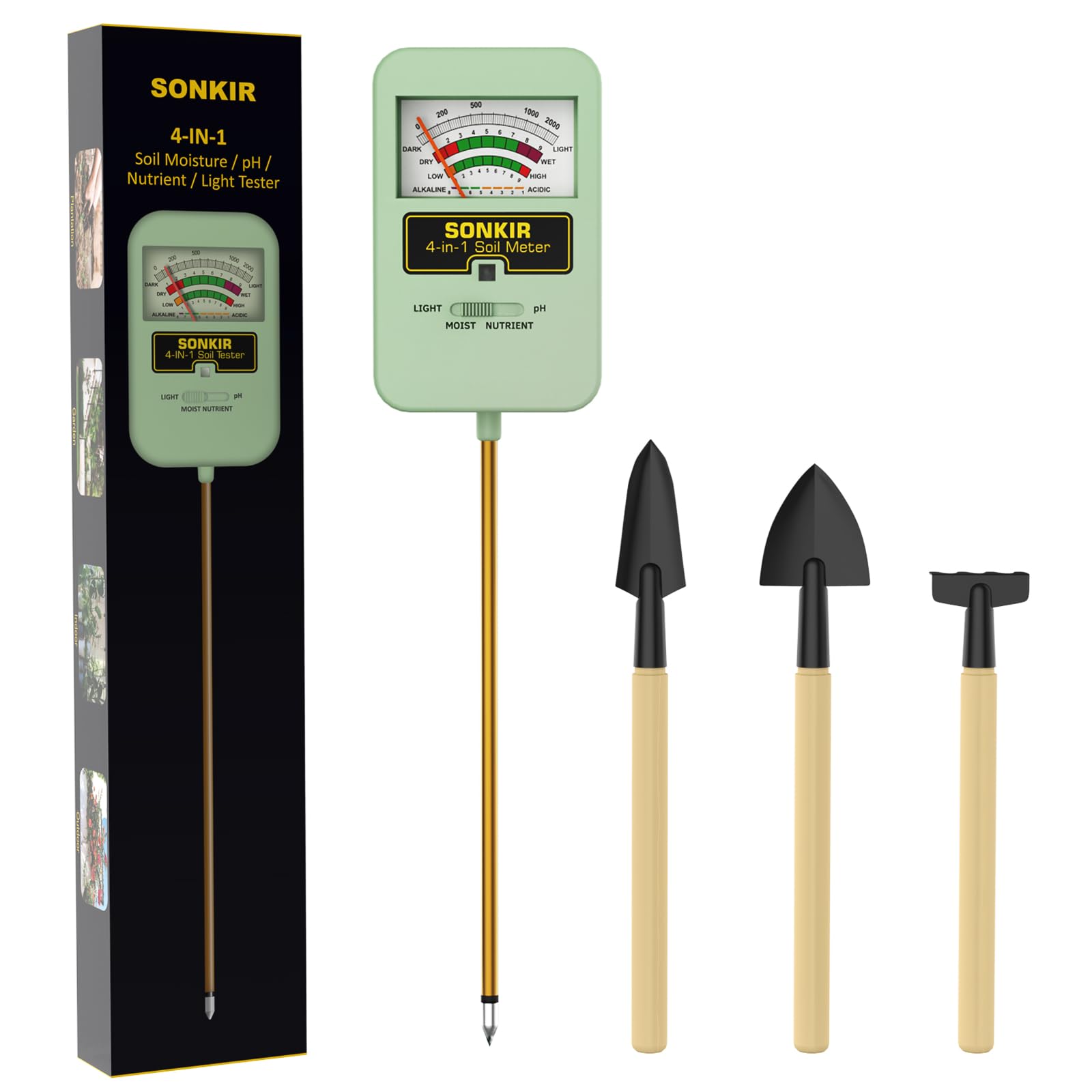 Buy Sonkir Soil Moisture Meter, 4in1 Soil Ph Meter, Soil Tester for