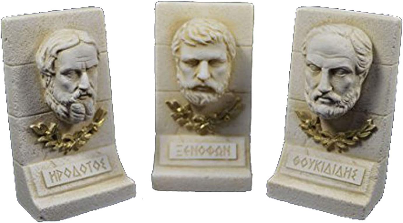 Estia Creations Herodotus Xenophon Thucydides Sculpture Ancient Greek Historians Set