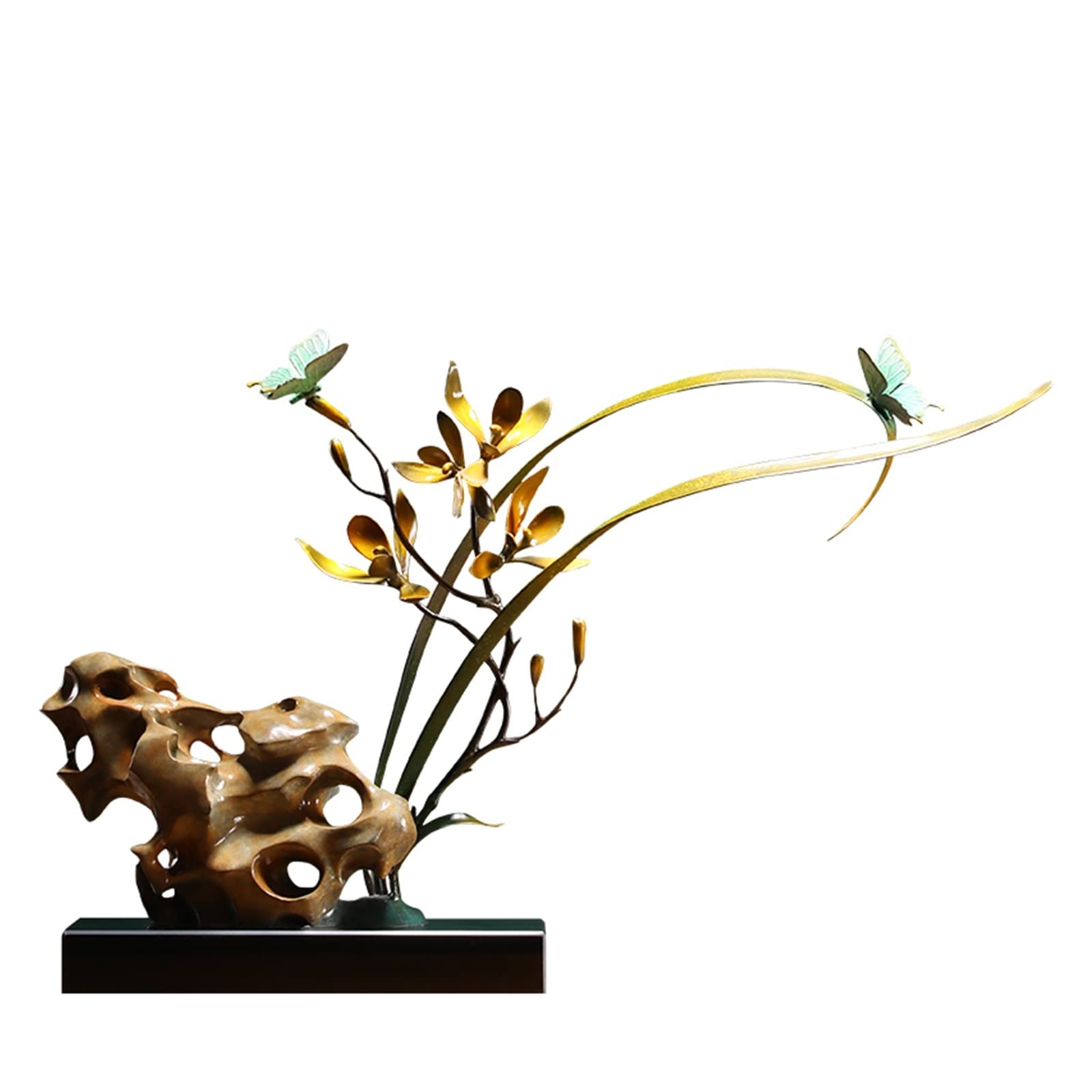 hongchenke34 Copper statue Color Copper Orchid Entrance Ornament Living Room Crafts Hotel Zen Decorative Sculpture Artwork