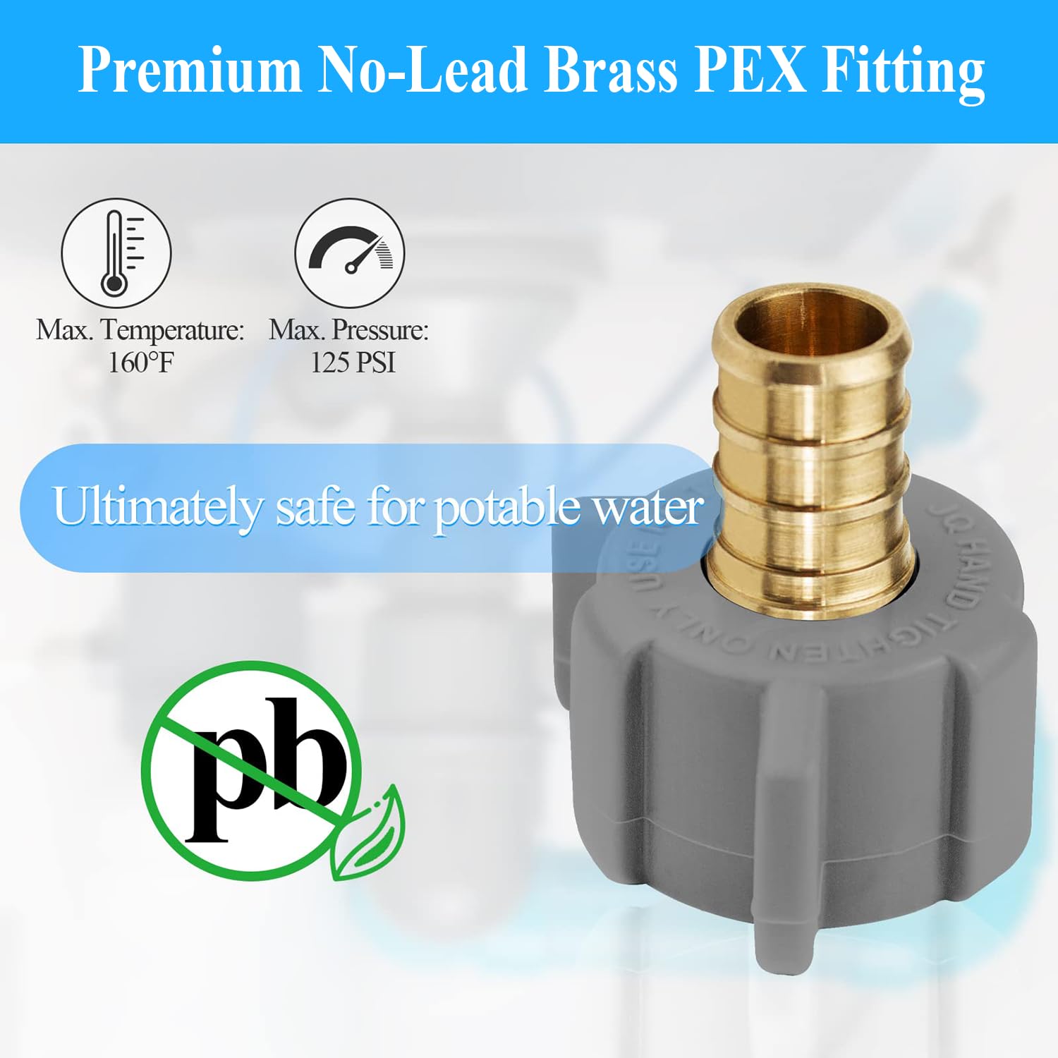 PEX Fittings 1/2" Swivel Adapters - Lead-Free Plumbing -4 PEX Fittings 1/2" Swivel Adapters - Lead-Free Plumbing -4