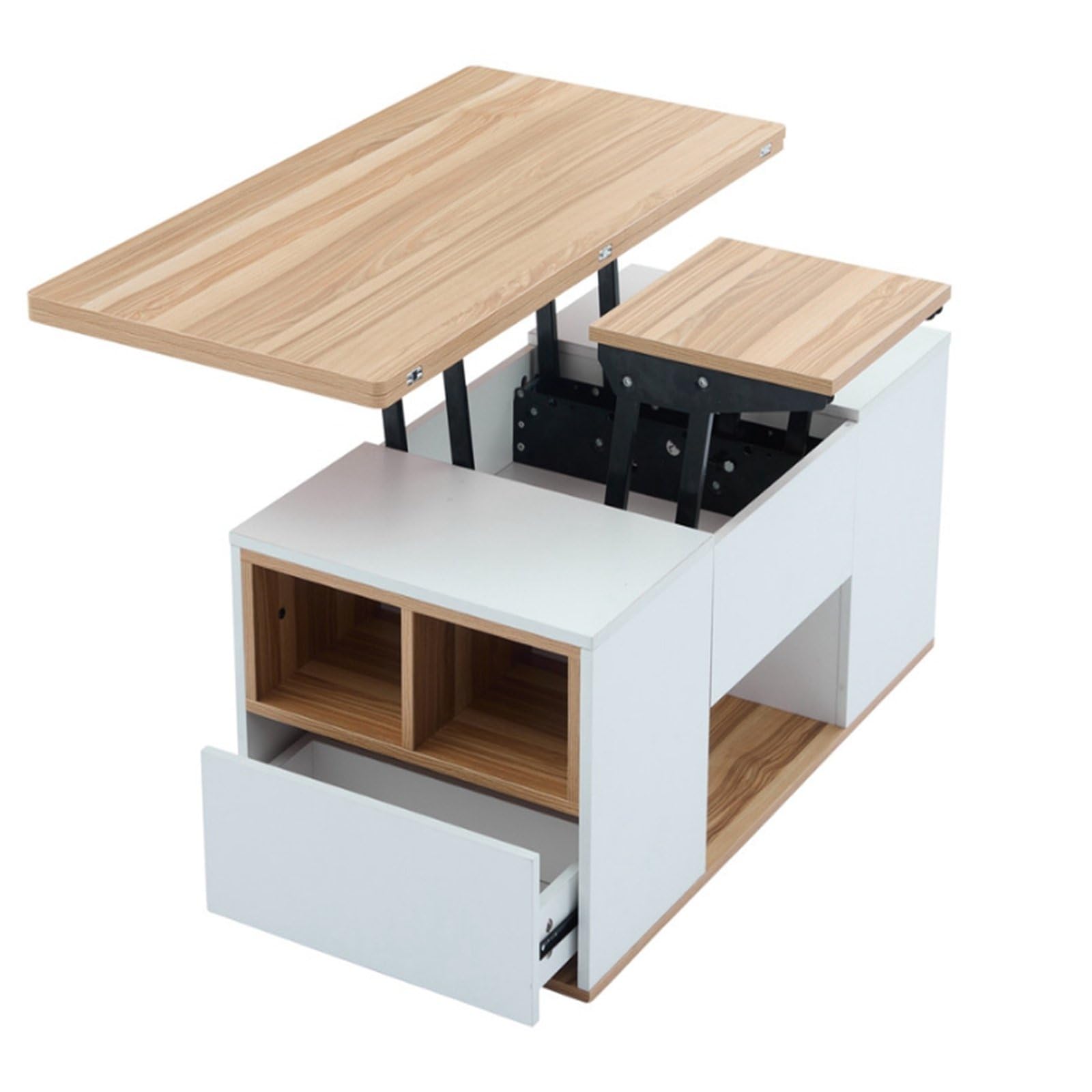 Table basse relevable multifonction avec grand rangement pour salon moderne