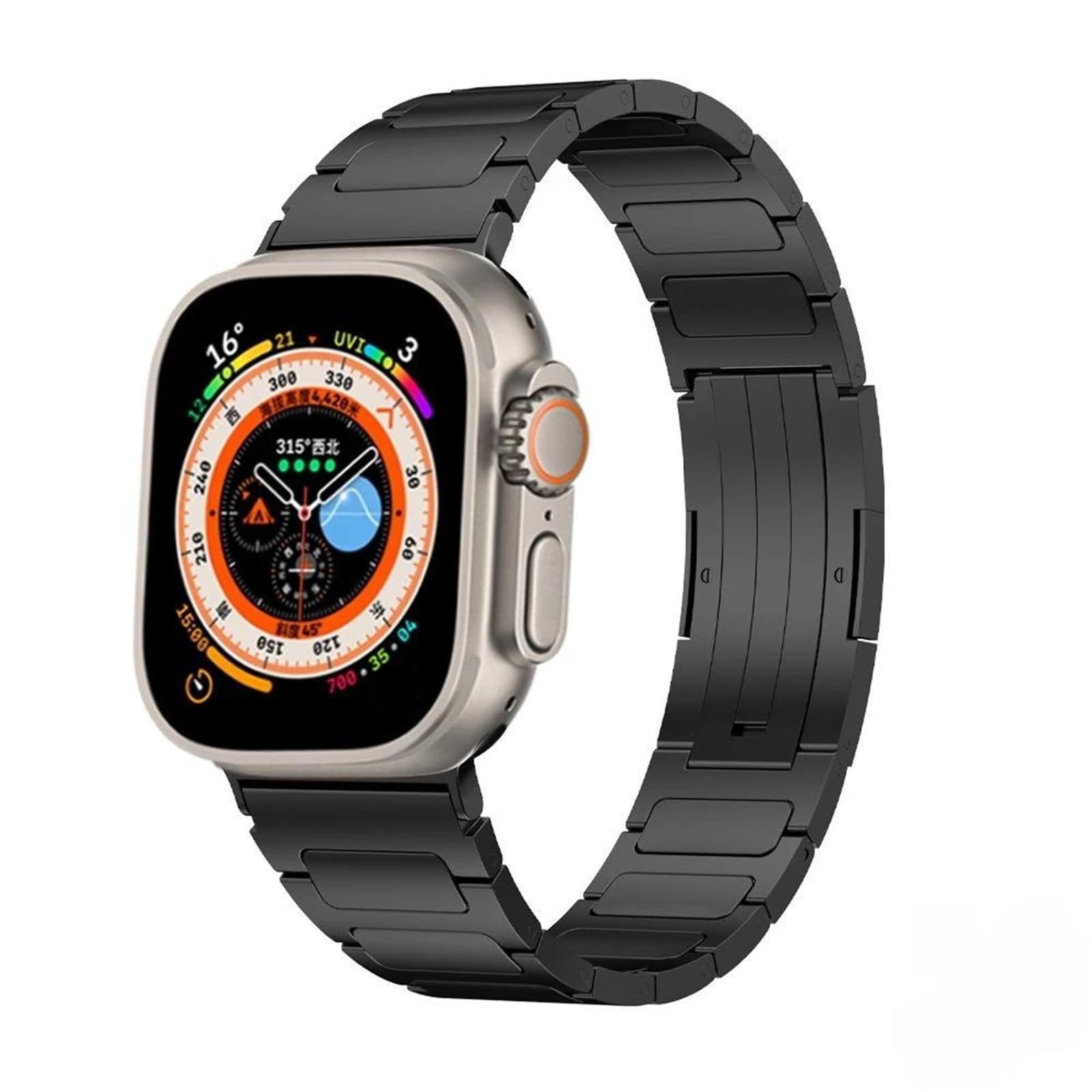 Pasek kompatybilny z Apple Watch 49 mm, 45 mm, 44 mm, 42 mm, 41 mm, 40 mm, 38 mm, ulepszony, lekki, tytanowy metalowy pasek sportowy do iWatch Ultra 1 2 Series 9 8 7 6 5 4 3 2 1 SE