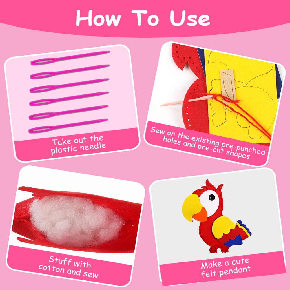 Vicloon Sewing Kit for Kids 10-Piece Cute Animal Sewing Craft Kits - Image 3
