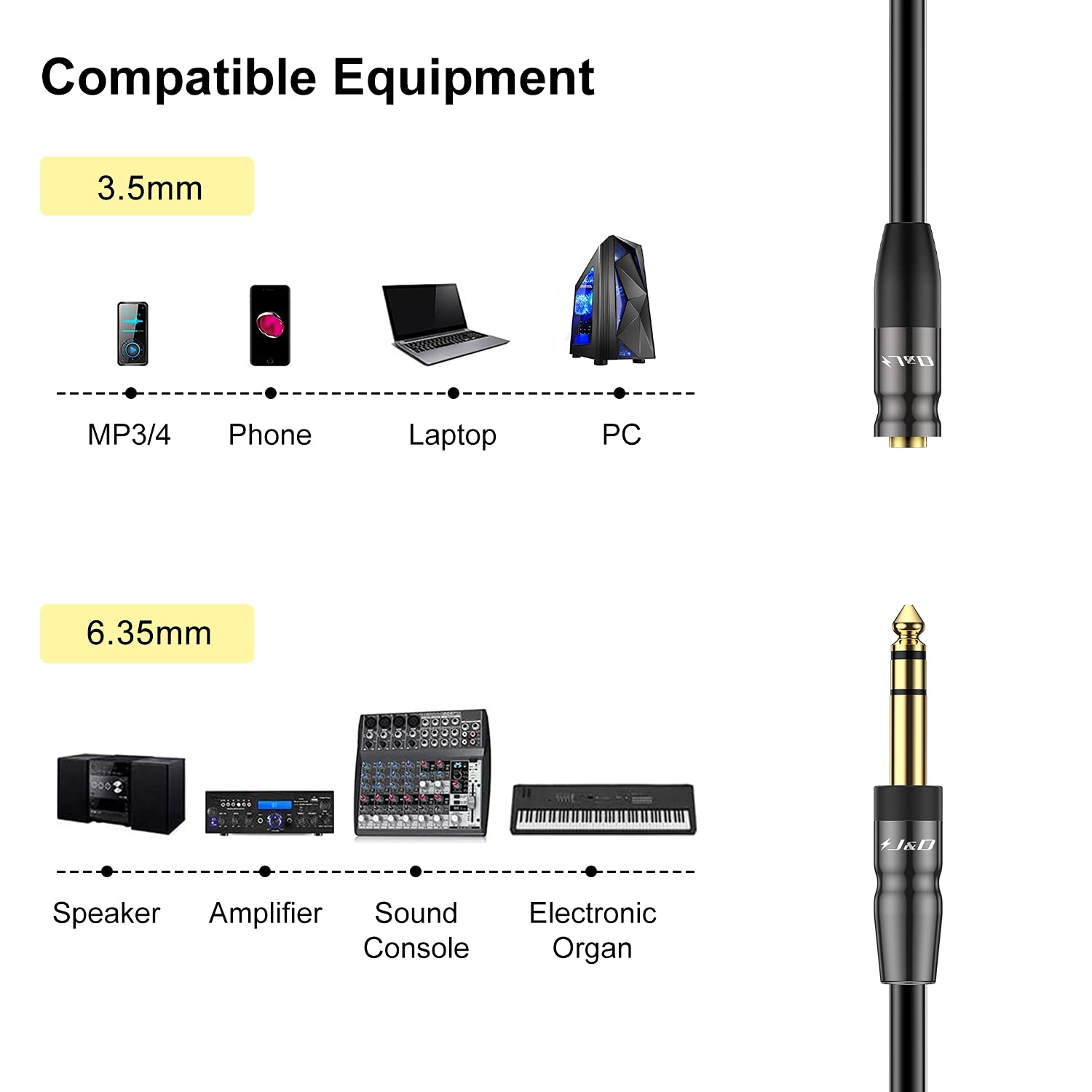 J&D 1/4 inch to 3.5mm Headphone Adapter - Image 4
