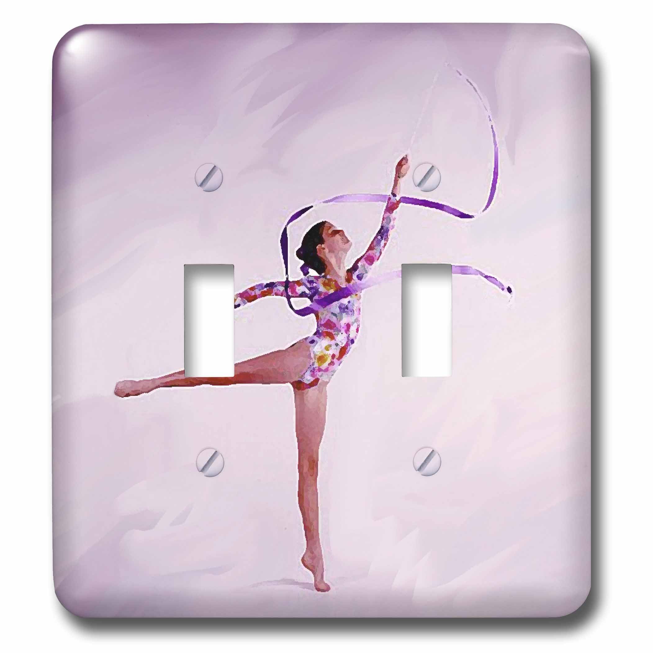 Interrupteur double bascule avec motif exercice de gymnastique artistique