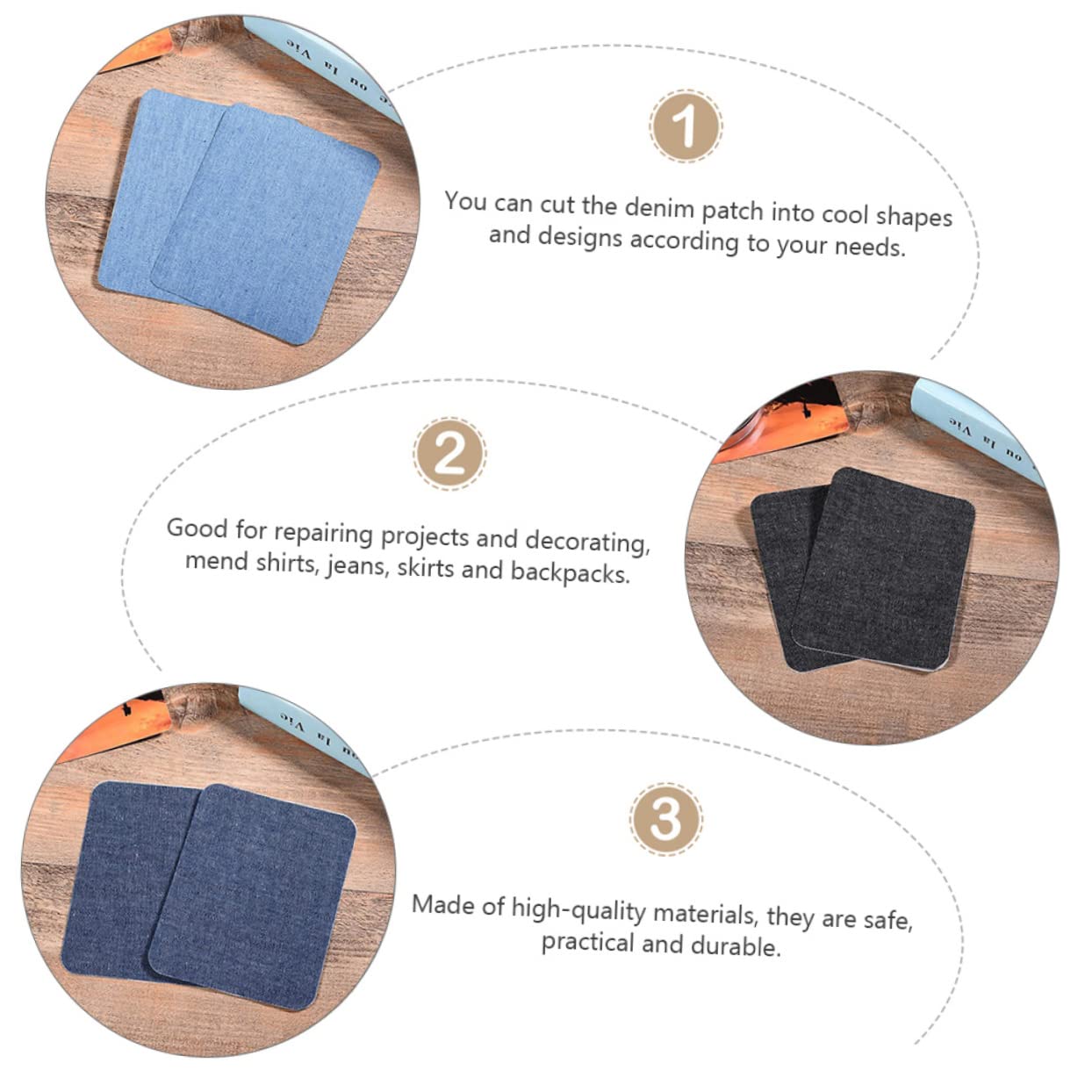 SHINEOFI 72pezzi Pz Toppe Termoadesive Per Riparazione Jeans Patch Adesive Per Abbigliamento Facile Applicazione e Decorazione