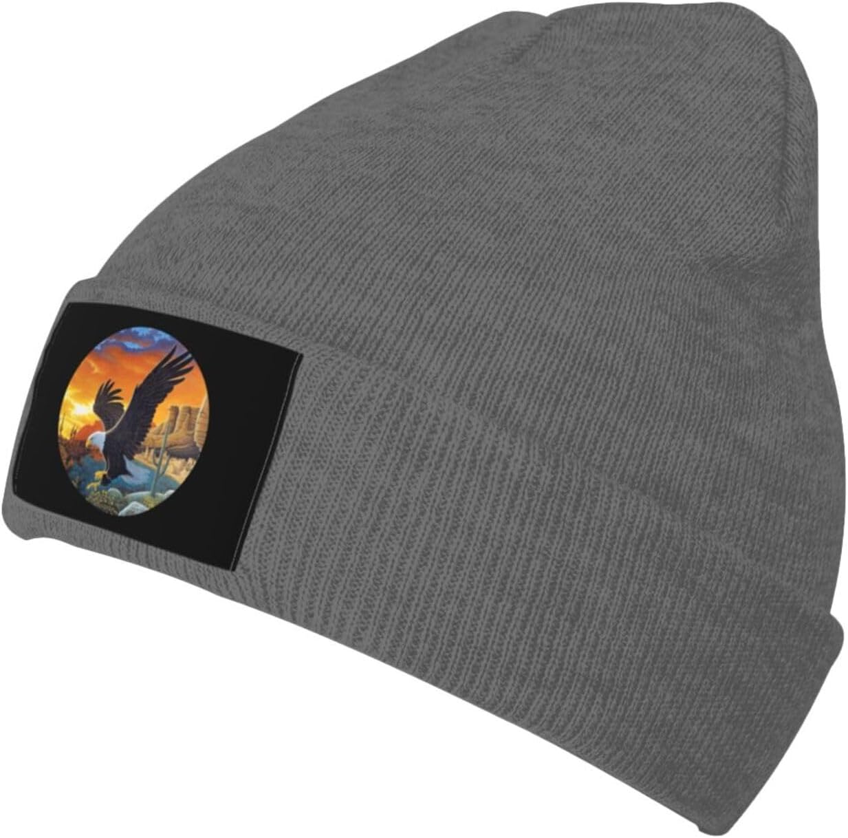 Knitted Beanie Cap Messenger Eagle Desert Sunset Knit Hat Windproof Knit Cap Stretchy Knit Hats for Ski Jogging Sports