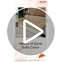 Image of House of Quirk Turkish Bubble Frill Five Seater 3 + 1 + 1 Sofa Slipcovers 280 GSM, Durable Washable Universal Triple Seater High Elastic Furniture Protector (Beige Stripe)
