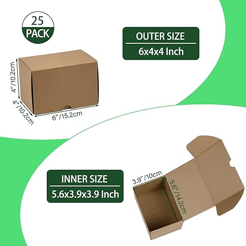 Miniatura 8 de Juego de 25 cajas de envío de 7 x 5 x 4 pulgadas, cajas de cartón corrugado blanco para embalaje de pequeñas empresas