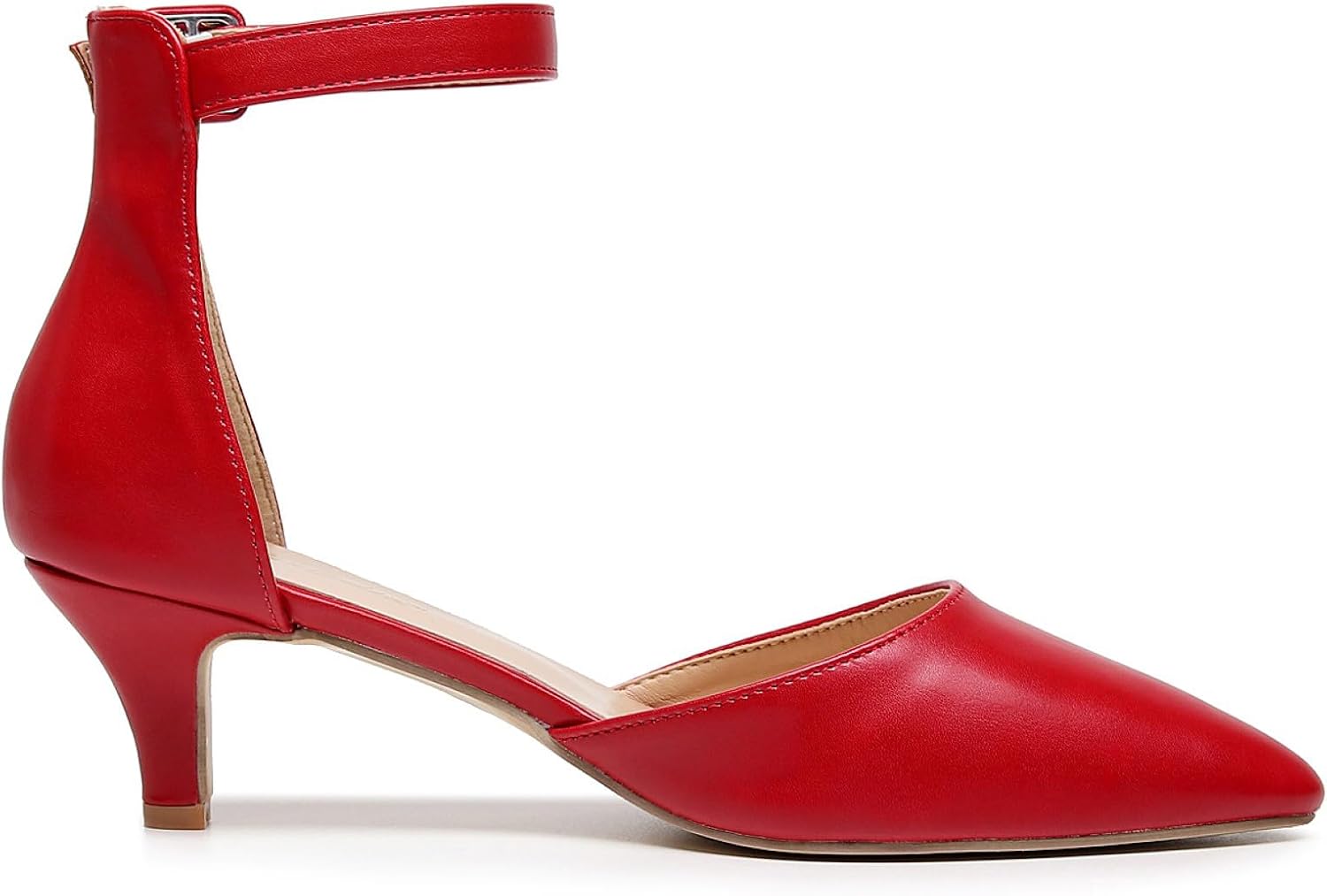 VenusCelia Women's Easy Going Strap Pump Kitten Heel Shoe - Image 3