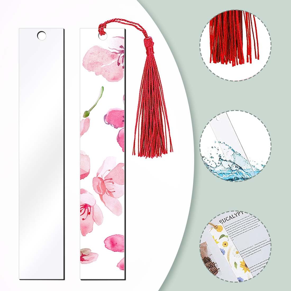 30 Marque-Pages Acryliques Transparents DIY - 12x3.2cm, Avec Pompons, Pour Personnalisation Créative