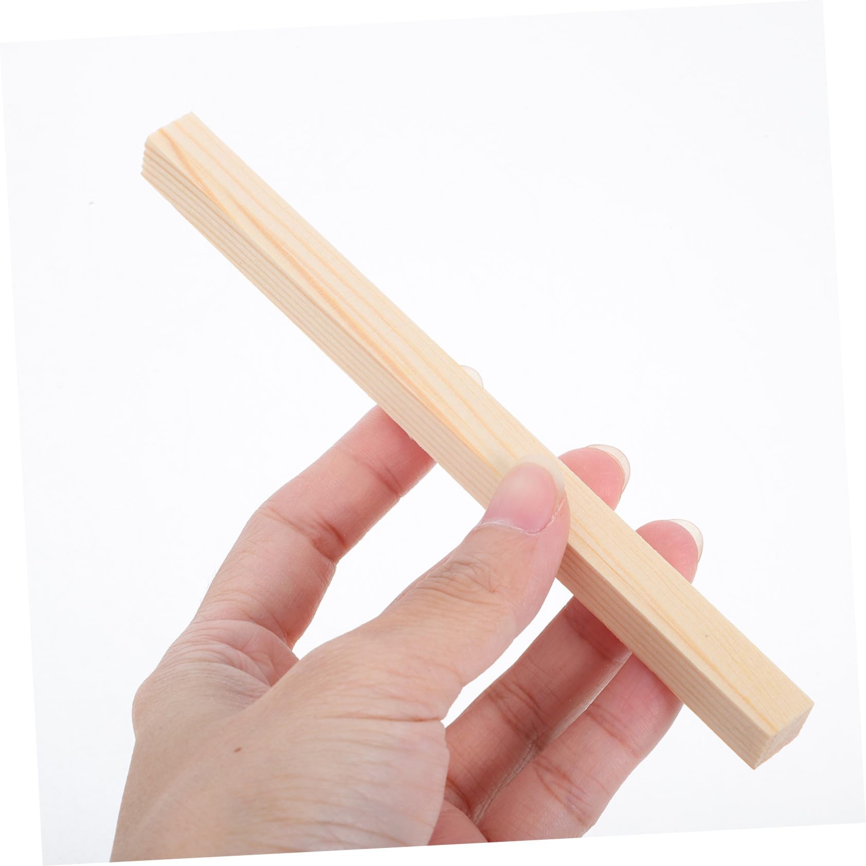 50 Stück Quadratische Holzstäbe Glatte Unbehandelte Holzdübel für Basteln Modellbau DIY Holzstreifen Kreative Holzstäbe für Malen Schneiden Kleben Stabiles Naturmaterial