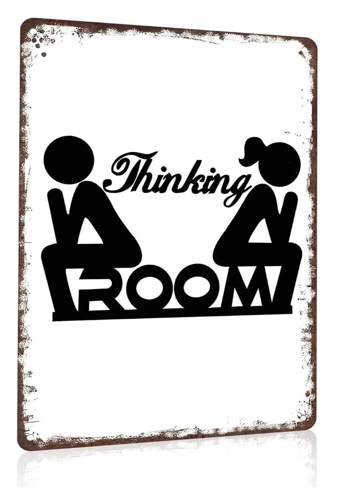 VWWJCCRO Retro Toilet Metal Sign Novelty Wall Decor for Bathroom Garage Porch Cafe Club Man Cave Gift Plaque 8 X 12 in