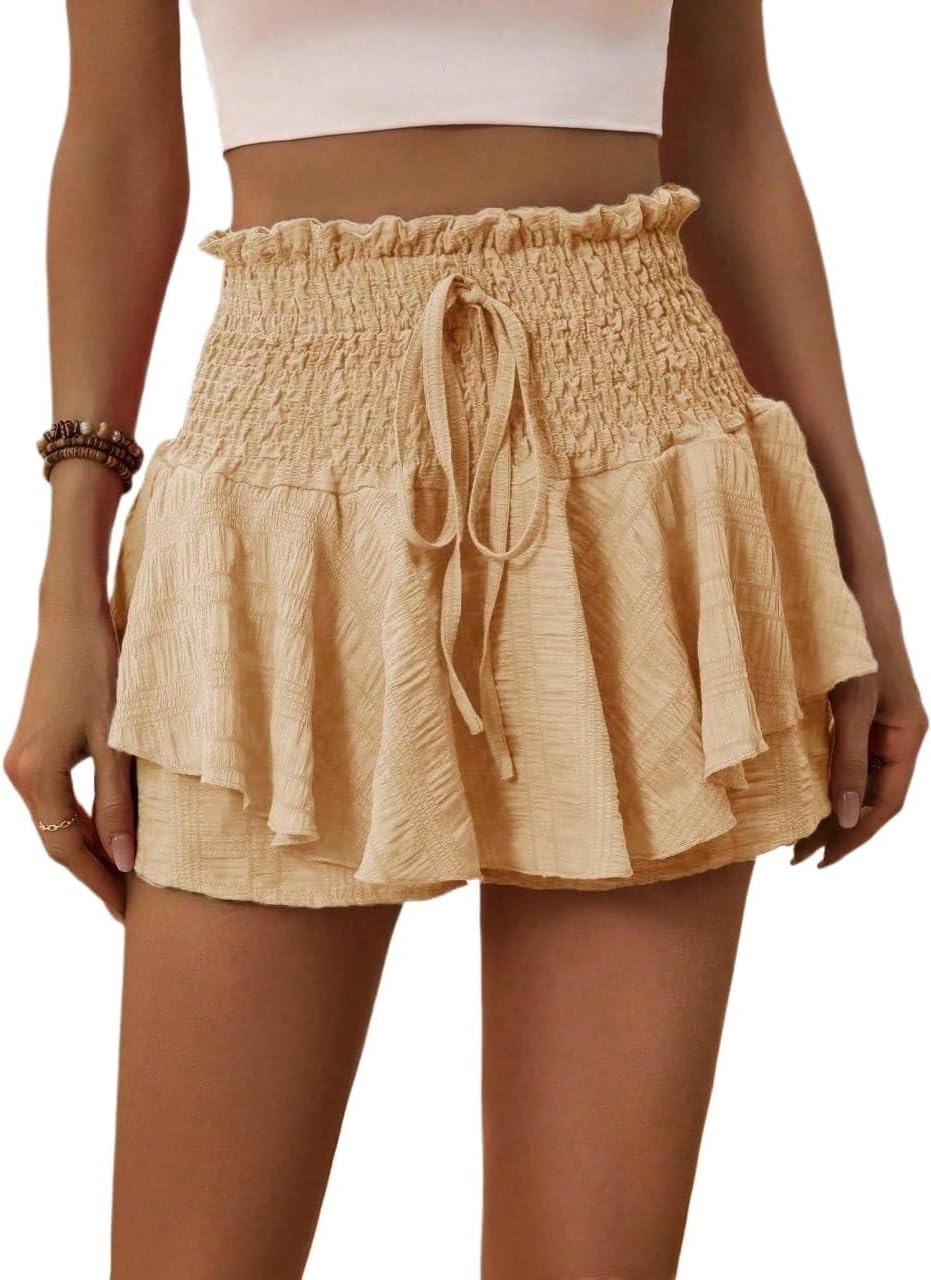 Women's Summer Trendy Comfy Women Solid Color Casual High Waist Skort