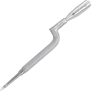 Americanails Ergo-Series Cuticle Pusher Remover, Stainless Steel Cuticle Cleaner and Gel Nail Polish Remover, Professional Manicure Pedicure Nail Tools